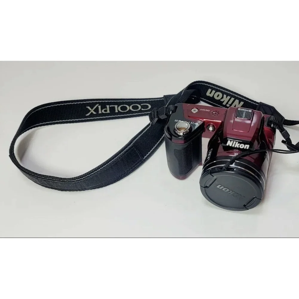 Nikon COOLPIX L810 12.1 MP 15x Optical Zoom Digital Camera Red With Bag -840r2